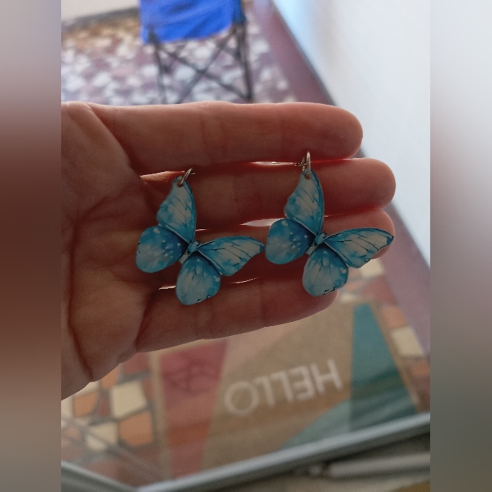 Blue Butterfly Earrings